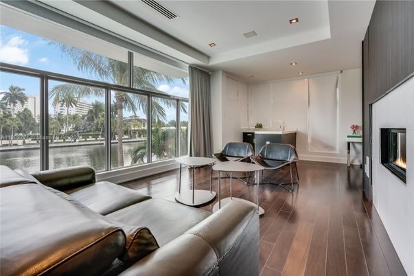 Fireplace, Interior, Recessed Lighting, Wood Texture Flooring