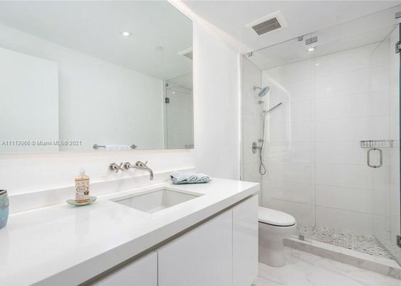 Bathroom, Glass Shower, Interior, Marble, Recessed Lighting