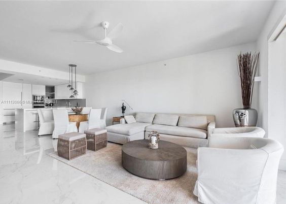 Dining room, Interior, Kitchen, Living room, Marble, Pendant Lights, Recessed Lighting