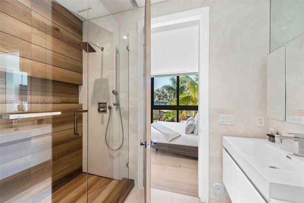 Bathroom, Bedroom, Glass Shower, Interior, Wood Texture Flooring