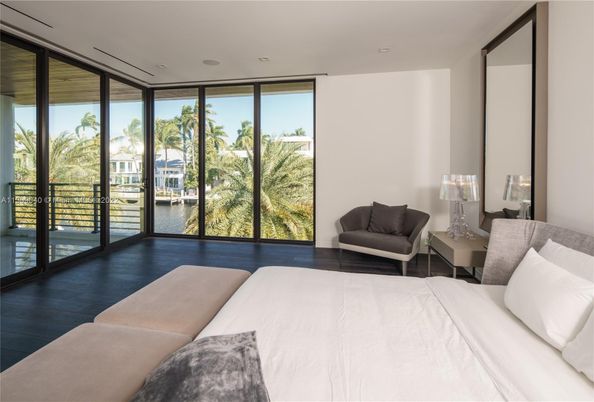 Bedroom, Interior, Recessed Lighting, Water, Wood Texture Flooring