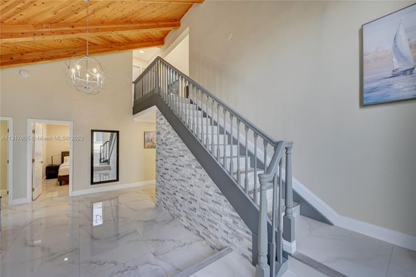 Chandelier, Interior, Marble, Pendant Lights, Recessed Lighting, Wooden Ceilings