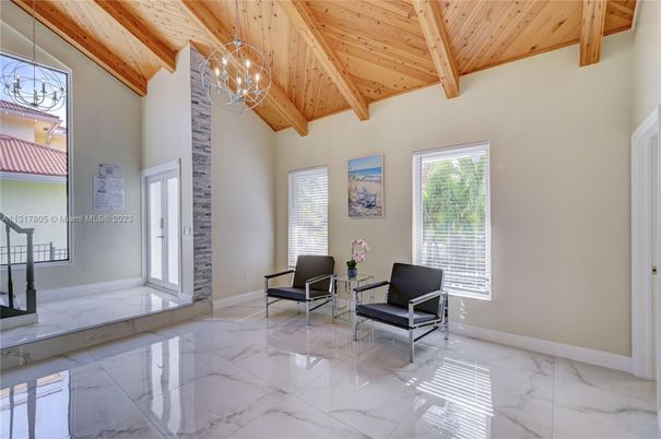 Chandelier, Interior, Marble, Pendant Lights, Wooden Beams, Wooden Ceilings