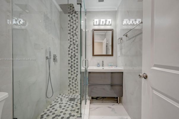 Bathroom, Glass Shower, Interior, Marble, Marble Walls