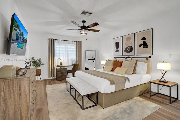 Bedroom, Interior, Wood Texture Flooring