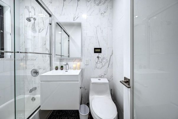 Bathroom, Glass Shower, Interior, Marble Walls
