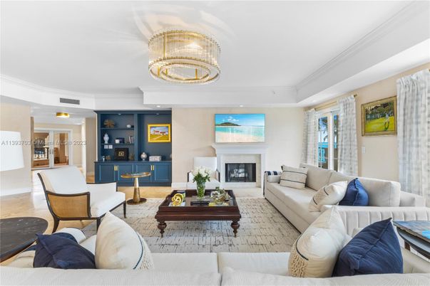 Chandelier, Fireplace, Interior, Living room, Recessed Lighting