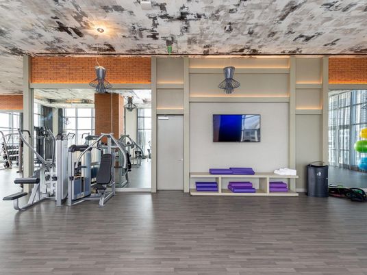 Fitness Equipment, Interior, Wood Texture Flooring