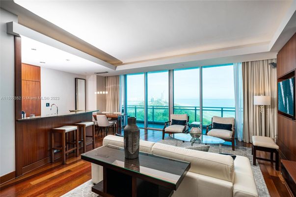 Dining room, Interior, Living room, Recessed Lighting, Water, Wood Texture Flooring