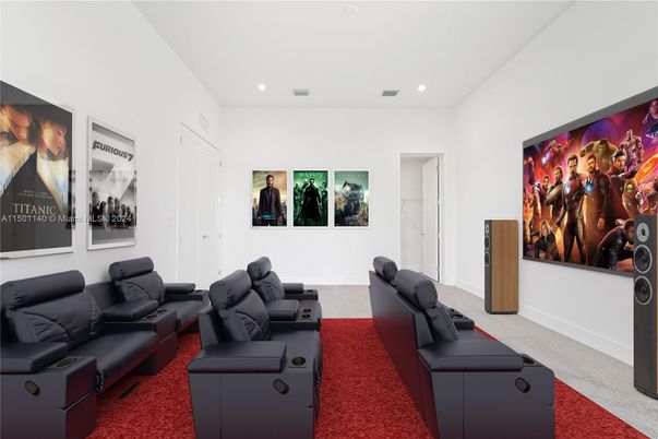 Home Theatre Room, Interior, Projection Screen, Recessed Lighting, Theatre Room