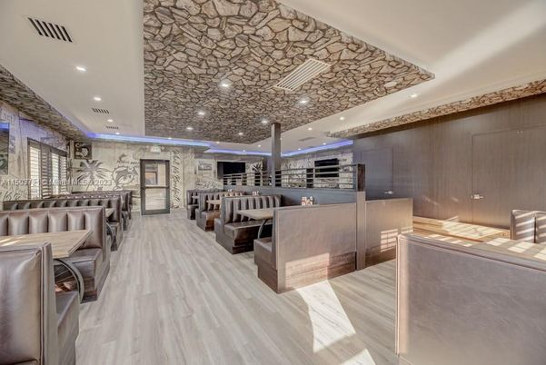 Interior, Recessed Lighting, Stone Walls, Wood Texture Flooring