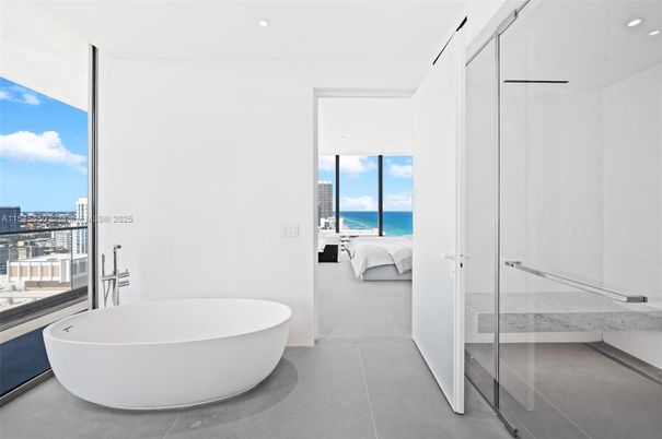 Bathroom, Bedroom, Free Standing Baths, Glass Shower, Interior, Recessed Lighting, Water