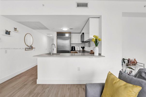Interior, Kitchen, Stainless Steel Appliances, Wood Texture Flooring