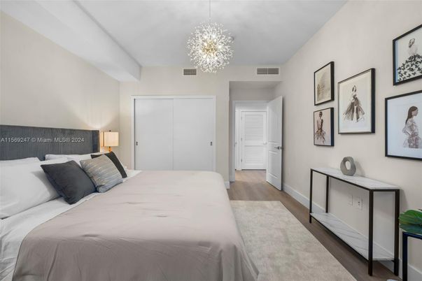 Bedroom, Chandelier, Interior, Wood Texture Flooring