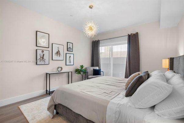Bedroom, Chandelier, Interior, Wood Texture Flooring