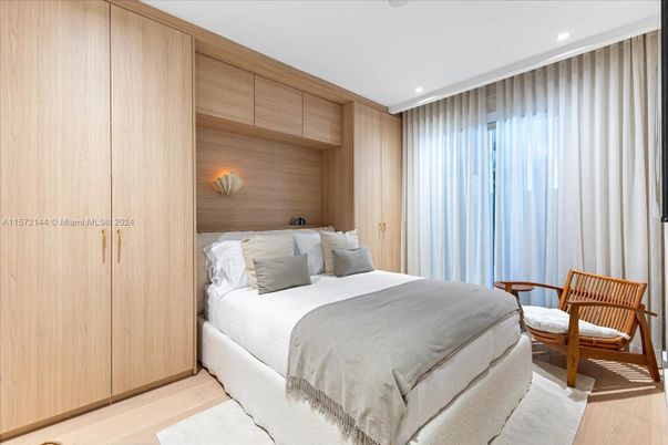 Bedroom, Interior, Recessed Lighting, Wood Texture Flooring, Wooden Walls
