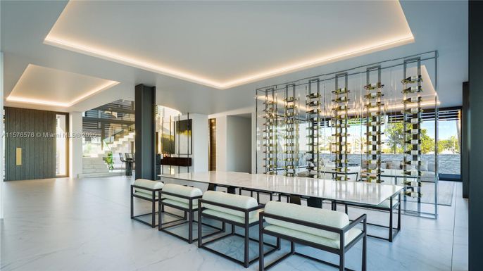 Dining room, Interior, Marble, Wine Storage
