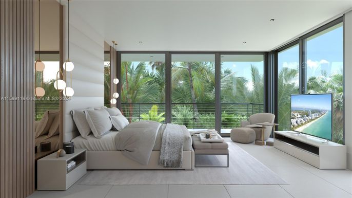 Bedroom, Interior, Pendant Lights