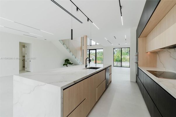 Interior, Kitchen, Marble Walls, Recessed Lighting