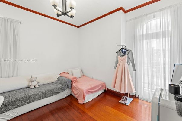 Bedroom, Chandelier, Interior, Wood Texture Flooring