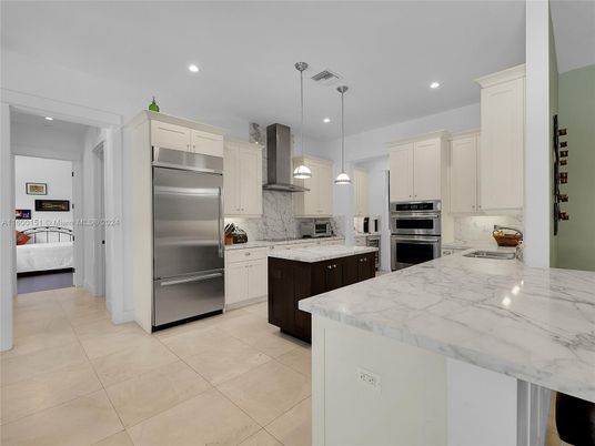 Interior, Kitchen, Pendant Lights, Recessed Lighting, Stainless Steel Appliances