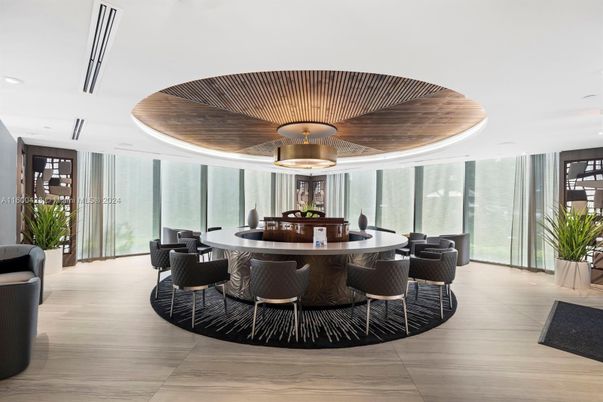 Dining room, Interior, Pendant Lights, Recessed Lighting, Wooden Ceilings