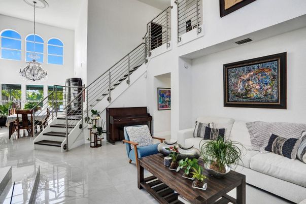 Dining room, Interior, Living room, Pendant Lights, Piano