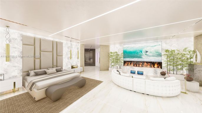 Bedroom, Fireplace, Interior, Marble