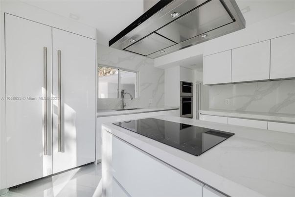 Interior, Kitchen, Marble Walls, Stainless Steel Appliances