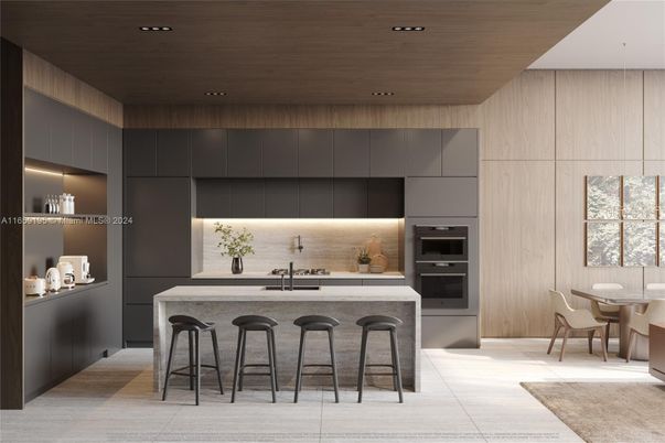 Dining room, Interior, Kitchen, Recessed Lighting, Stainless Steel Appliances, Wooden Ceilings