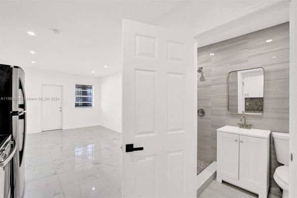 Bathroom, Glass Shower, Interior, Marble, Recessed Lighting