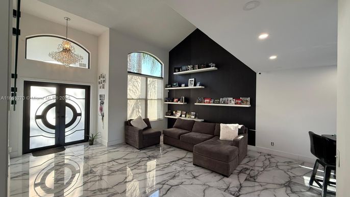 Interior, Living room, Marble, Pendant Lights, Recessed Lighting