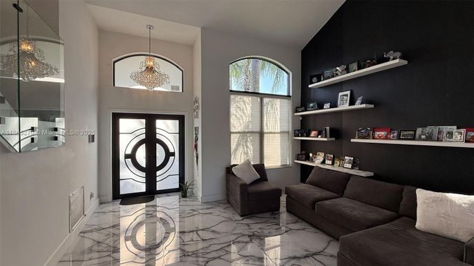Interior, Living room, Marble, Pendant Lights
