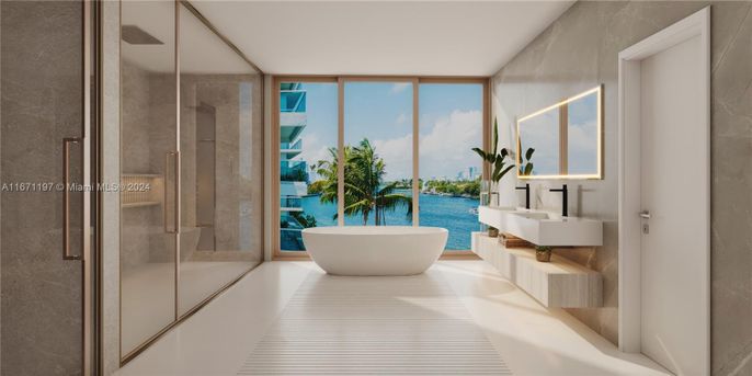 Bathroom, Free Standing Baths, Glass Shower, Interior, Water