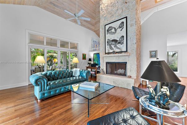 Fireplace, Interior, Living room, Stone Walls, Wooden Ceilings, Wood Texture Flooring