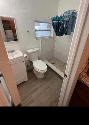 Bathroom, Interior, Marble Walls, Wood Texture Flooring