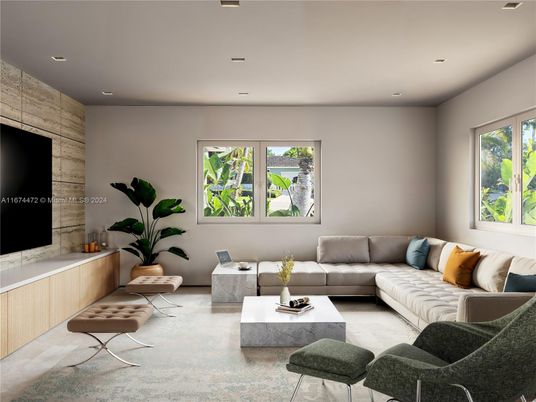 Interior, Living room, Recessed Lighting, Wooden Walls