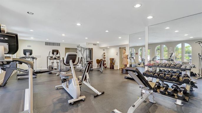 Fitness Equipment, Gym, Interior, Recessed Lighting