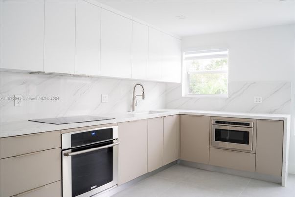 Interior, Kitchen, Marble Walls, Stainless Steel Appliances