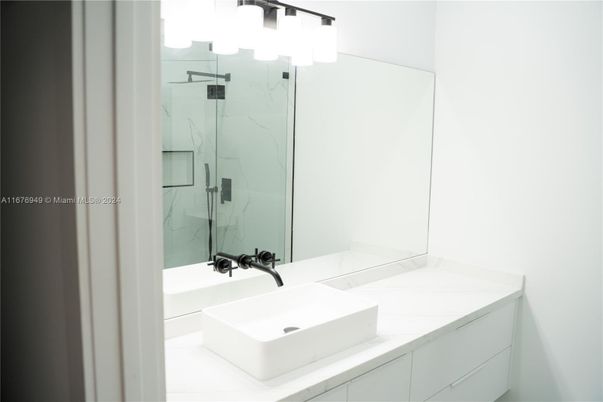 Bathroom, Glass Shower, Interior, Marble Walls