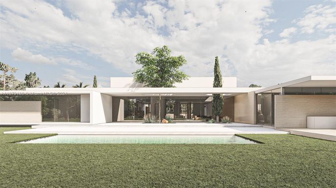 Backyard, Exterior, Facade, Pool, Modern