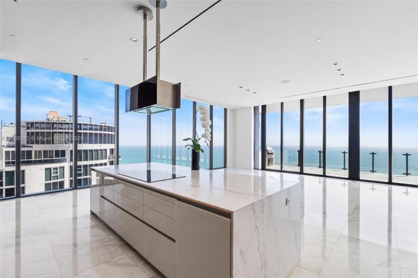 Interior, Kitchen, Marble, Pendant Lights, Recessed Lighting, Water