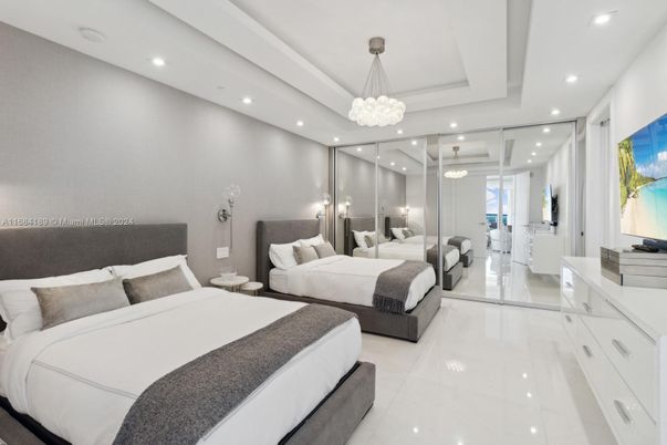 Bedroom, Chandelier, Interior, Recessed Lighting