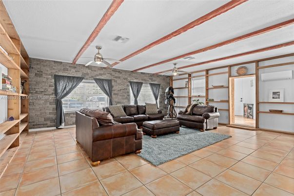 Interior, Living room, Stone Walls