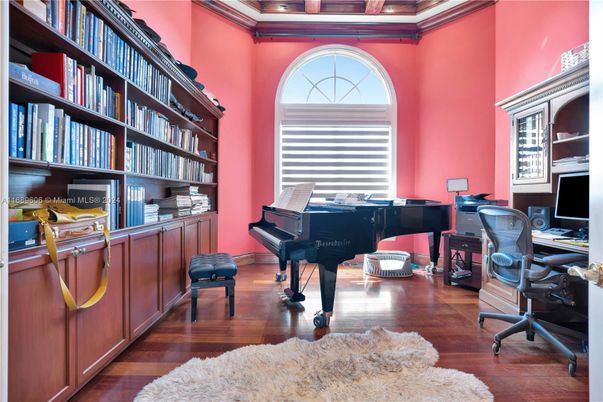 Home Office, Interior, Piano, Wood Texture Flooring