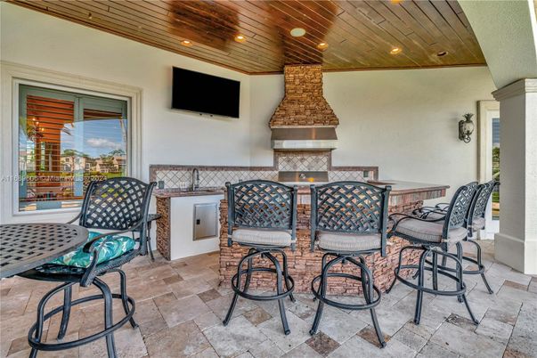 Fireplace, Interior, Recessed Lighting, Wooden Ceilings
