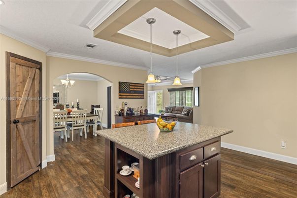 Chandelier, Dining room, Interior, Kitchen, Pendant Lights, Wood Texture Flooring