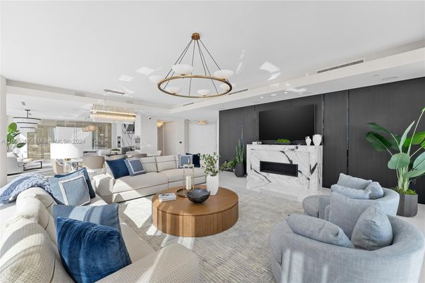 Chandelier, Dining room, Fireplace, Interior, Living room, Pendant Lights, Recessed Lighting