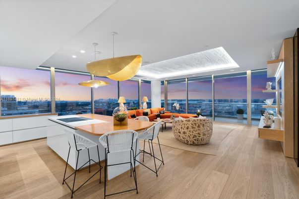 Dining room, Interior, Kitchen, Living room, Pendant Lights, Recessed Lighting, Wood Texture Flooring