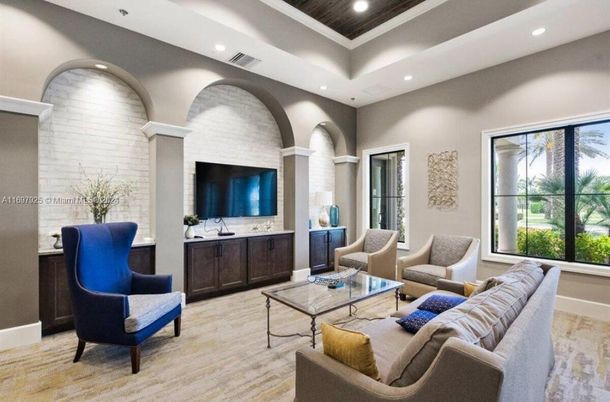 Fireplace, Interior, Living room, Recessed Lighting, Stone Walls, Wood Texture Flooring